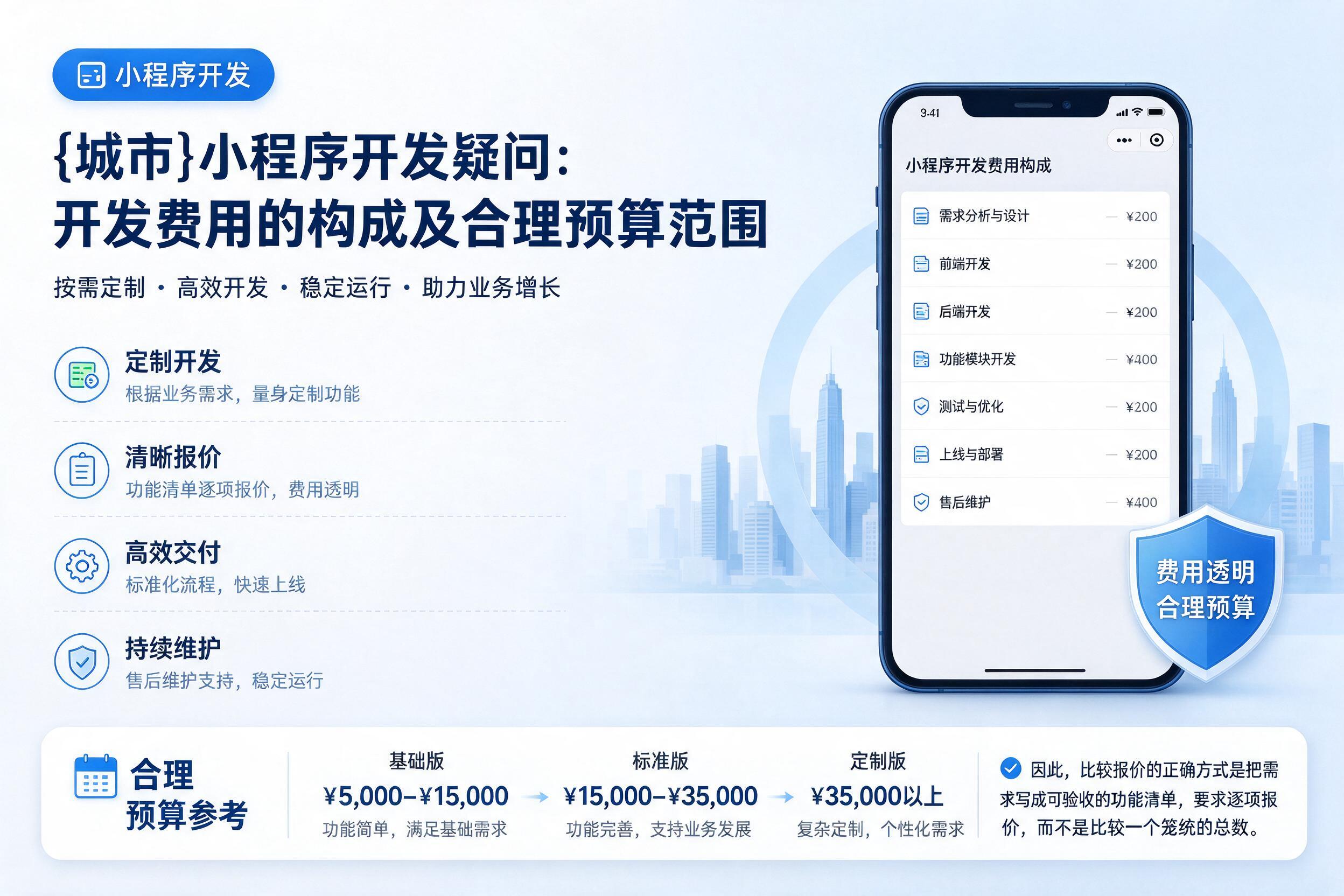 龙山小程序开发疑问:开发费用的构成及合理预算范围